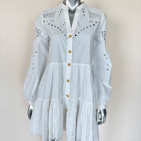 Veronica Beard women white cotton layette dress size 4US - Picture 2 of 12